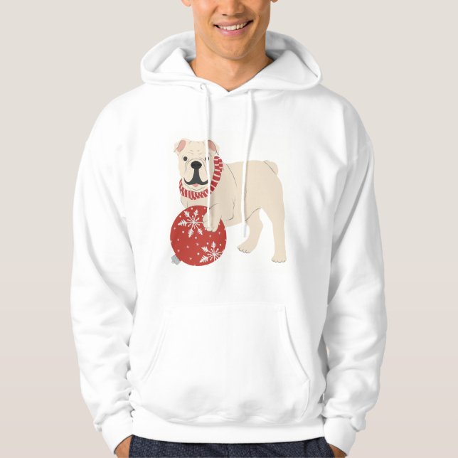 Christmas English Bulldog Hoodie (Vorderseite)
