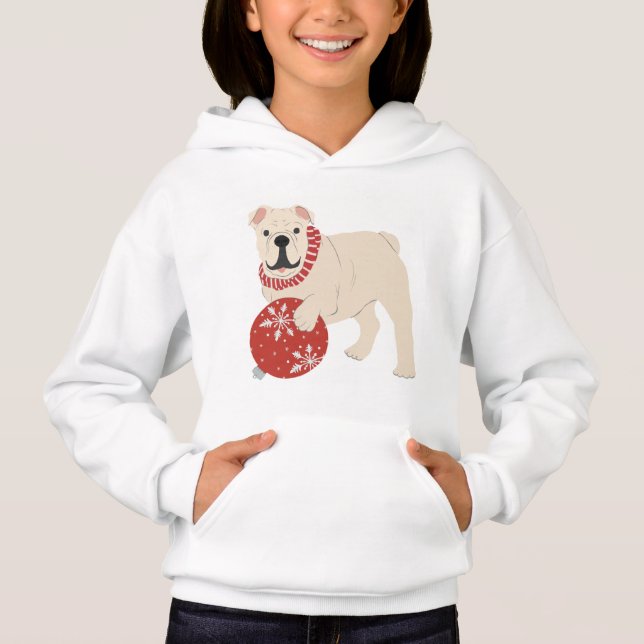 Christmas English Bulldog Hoodie (Vorderseite)