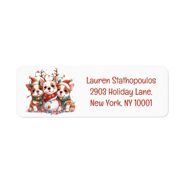 Christmas English Bulldog Reindeer Santa (Vorne)