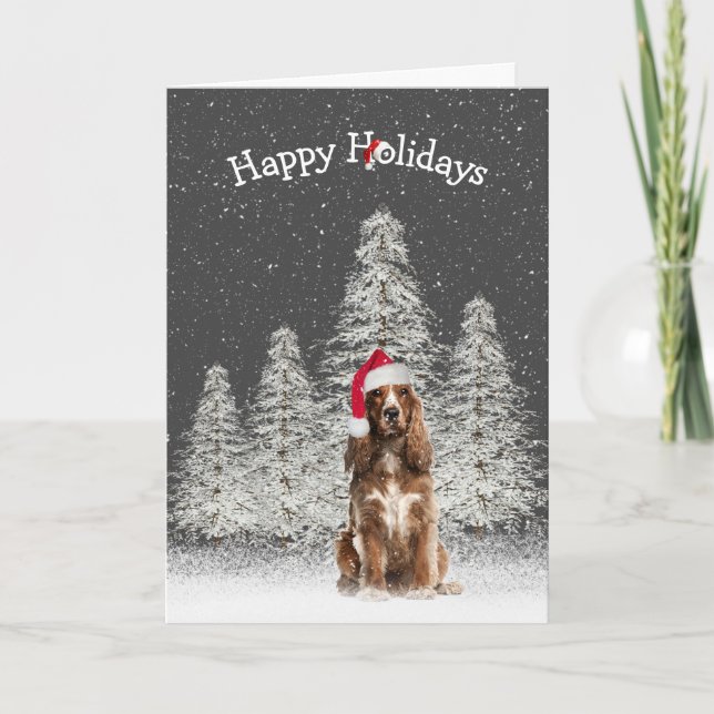 Christmas English Springer Spaniel Karte (Vorderseite)