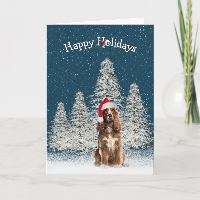 Christmas English Springer Spaniel Karte (Vorderseite)