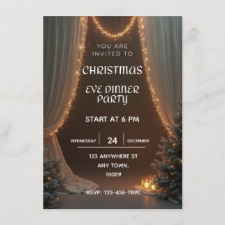 Christmas Eve dinner party invitation template Einladung