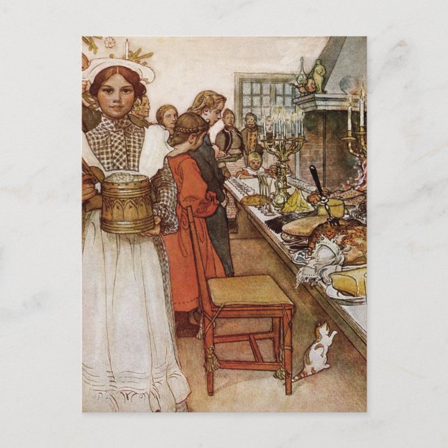 Christmas Eve Julaftonen Feiertagspostkarte (Vorderseite)