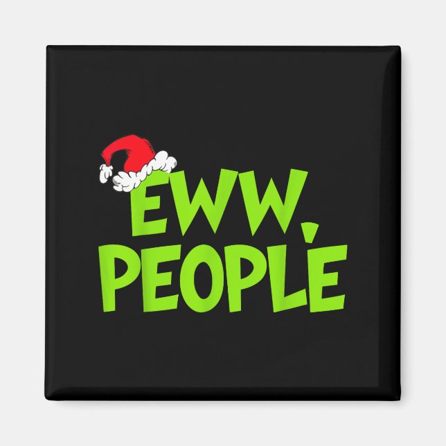 Christmas Eww People Mens Women Funny Santa Hat Gr Magnet (Vorne)