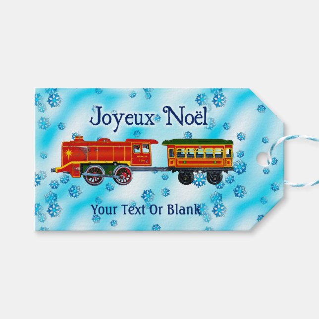 Christmas Express - Joyeux Noël Geschenkanhänger (Vorderseite (Horizontal))