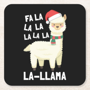 Christmas Fa La Llama Essential Rechteckiger Pappuntersetzer