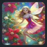 Christmas Fairy Collection - Ash Blonde Hair Quadratischer Aufkleber<br><div class="desc">Eine Sammlung von Weihnachtsgebäck in verschiedenen Haar- und Hautfarben.</div>