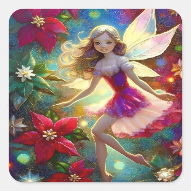 Christmas Fairy Collection - Ash Blonde Hair Quadratischer Aufkleber (Vorderseite)