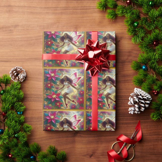 Christmas Fairy Collection - Auburn Natural Hair Geschenkpapier (Feiertagsgeschenk)