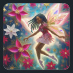 Christmas Fairy Collection - Cornrows Braids Hair Quadratischer Aufkleber<br><div class="desc">Eine Sammlung von Weihnachtsgebäck in verschiedenen Haar- und Hautfarben.</div>