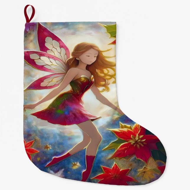 Christmas Fairy Collection - Ginger Hair Großer Weihnachtsstrumpf (Vorderseite)
