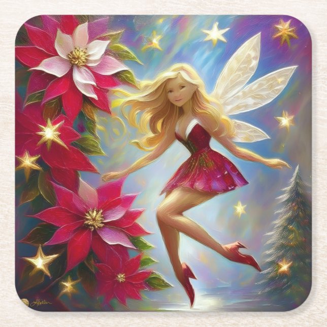 Christmas Fairy Collection - Honey Blonde Hair Rechteckiger Pappuntersetzer (Vorderseite)
