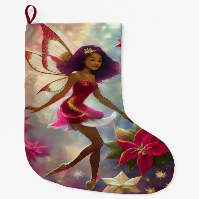 Christmas Fairy Collection Plum Tint Natural Hair Großer Weihnachtsstrumpf (Vorderseite)