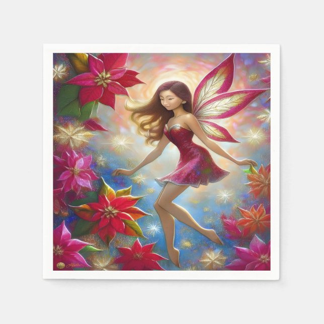 Christmas Fairy Collection - Reddish Brown Hair Serviette (Vorderseite)