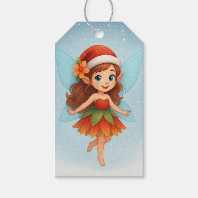 Christmas Fairy ,Cute Winter Fairy Holiday Geschenkanhänger (Vorderseite)