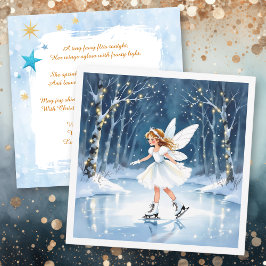 Christmas Fairy Ice Skating in an Enchanted Forest Karte