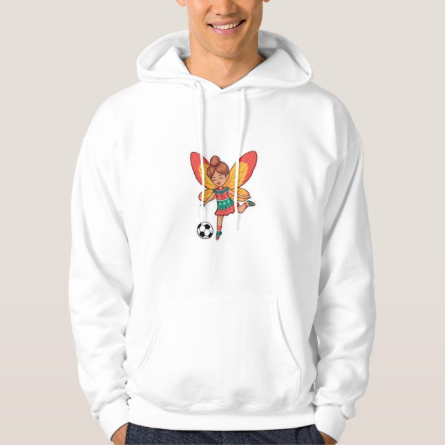 Christmas Fairy Playing Soccer Hoodie (Vorderseite)