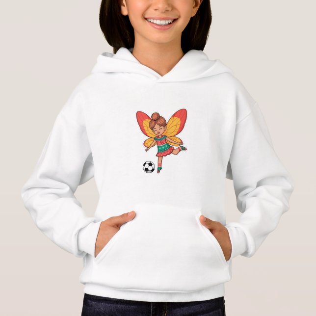 Christmas Fairy Playing Soccer Hoodie (Vorderseite)