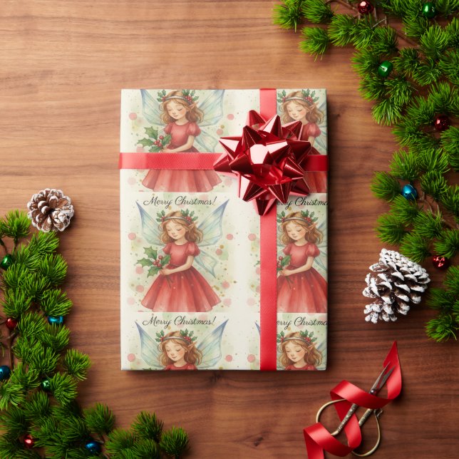 Christmas Fairy Watercolor Art Geschenkpapier (Feiertagsgeschenk)