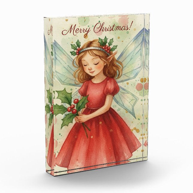 Christmas Fairy Watercolor Art Holiday Fotoblock (Links)