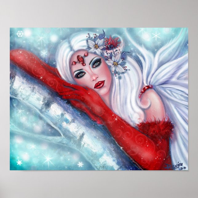 Christmas Fairy wisher von Renee Lavoie Poster (Vorne)