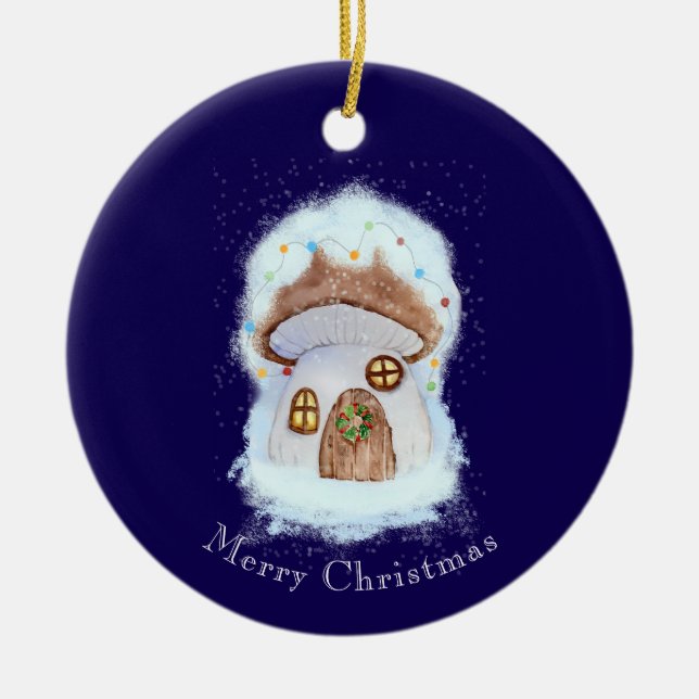 Christmas Fairytale House Keramik Ornament (Vorne)