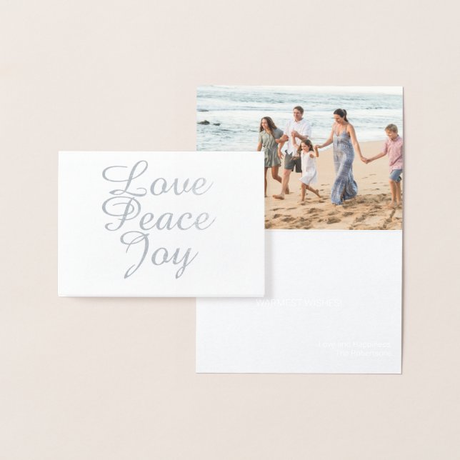 CHRISTMAS FAMILLE CARTE PHOTO PAIX LOVE FOIL MINI (Affichage)