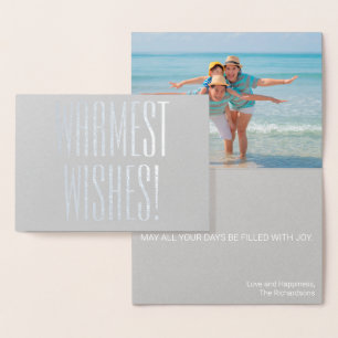CHRISTMAS FAMILLE PLAGE CARTE PHOTO ARGENT FOIL