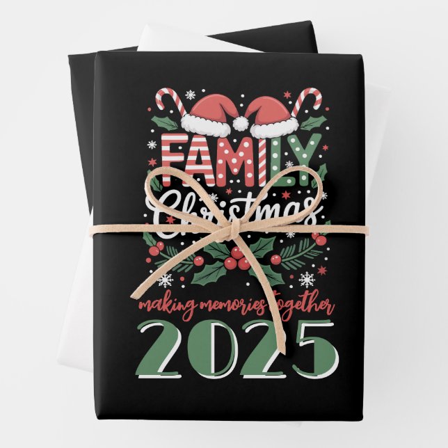 Christmas: Family Christmas 2025 Matching Outfit  Geschenkpapier Set (Beispiel)