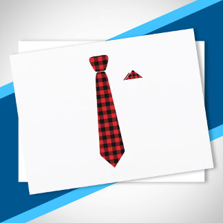 Christmas Family Matching Tie Buffalo Pläd Postkarte