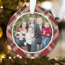 Christmas Family Photo Red and Beige Bufalo