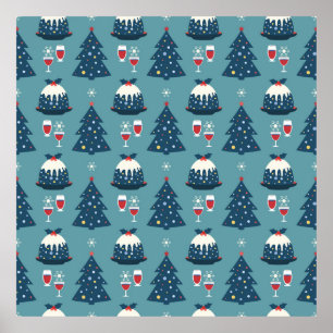 Christmas Fancy Party Celebration vintage seamless Poster