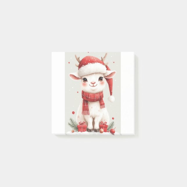 Christmas Farm Animal Cute Goat  Post-it Klebezettel (Vorderseite)