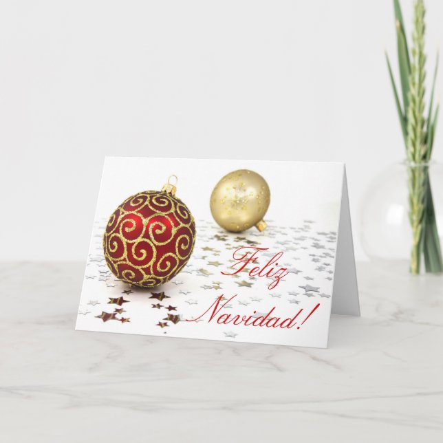 Christmas Feliz Navidad Feiertagskarte (Vorderseite)