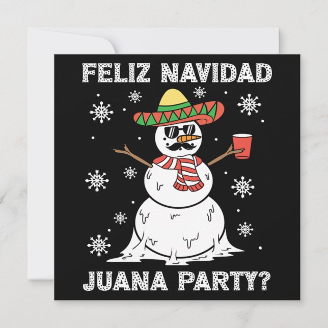 Christmas Feliz Navidad Juana Party Cool mexikanis Einladung (Vorderseite)