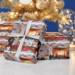 CHRISTMAS FIREPLACE GESCHENKPAPIER<br><div class="desc">Eine schöne Art,  das warme Glühen eines Weihnachtsfeuers mit Ihren Lieben zu teilen. Fotograf Jo-Ann Hayden</div>