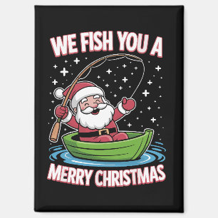 Christmas Fisherman Fishing Funny Cooler Weihnacht Magnet