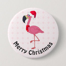 Christmas Flamingo 3 Zoll Round Button