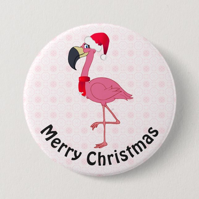 Christmas Flamingo 3 Zoll Round Button (Vorderseite)