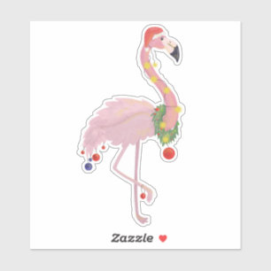 Christmas Flamingo Aufkleber