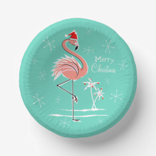 Christmas Flamingo Frohe Weihnachten Pappteller