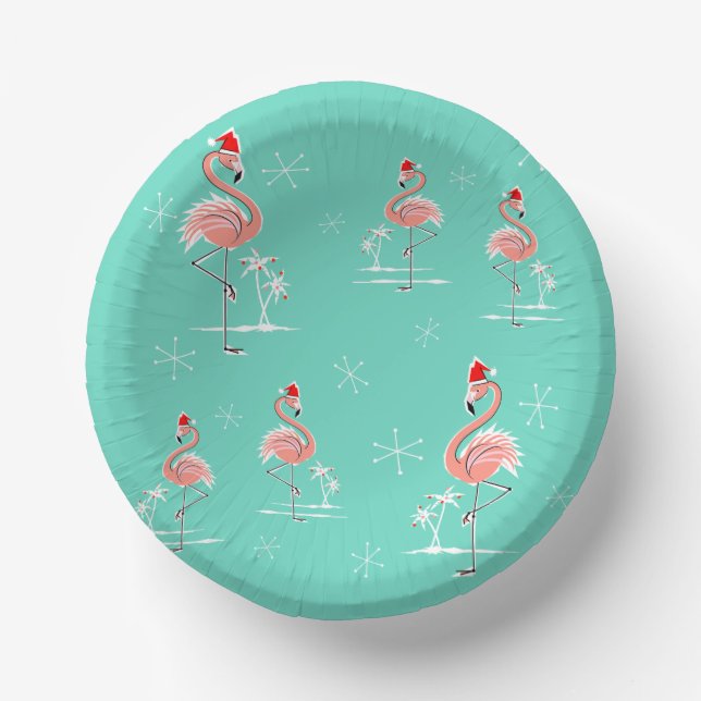 Christmas Flamingo Group Pappteller (Vorderseite)