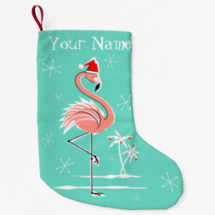 Christmas Flamingo Name Strumpf zwei Seiten Kleiner Weihnachtsstrumpf