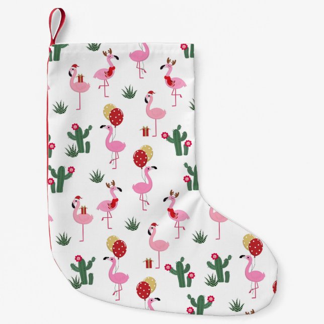 Christmas Flamingo Party | Urlaub Kleiner Weihnachtsstrumpf (Vorderseite)