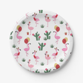 Christmas Flamingo Party | Urlaub Pappteller
