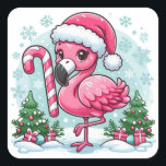 Christmas Flamingo Sublimation-10424 Quadratischer Aufkleber<br><div class="desc">Christmas Flamingo Sublimation-10424</div>