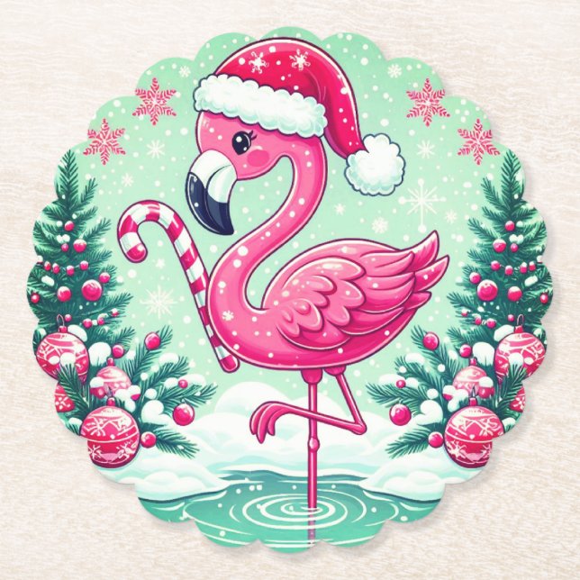 Christmas Flamingo Sublimation-10424 Untersetzer (Vorderseite)