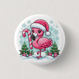 Christmas Flamingo Sublimation Button