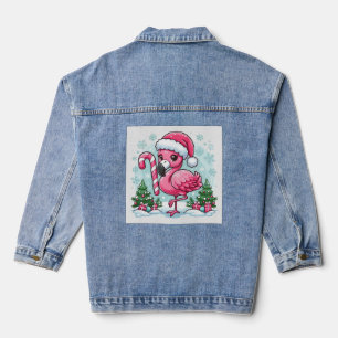 Christmas Flamingo Sublimation Jeansjacke