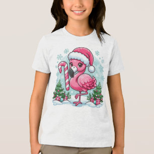 Christmas Flamingo Sublimation Tri-Blend Shirt